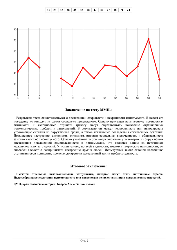 Образец заключения по результатам профессионального тестирования стр. 2